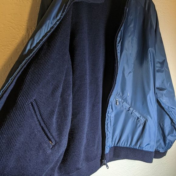 *SOLD*Vintage Reversible Wool Sweater Nylon Wind Breaker TM Athletics XL - Picture 8 of 13
